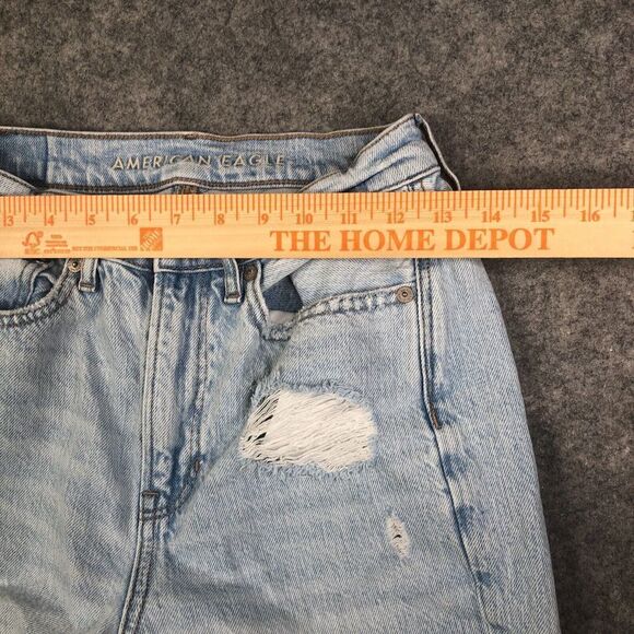 AMERICAN EAGLE Women's Highest Rise 90s Boyfriend Distressed  2 Reg Light Wash - Picture 5 of 11